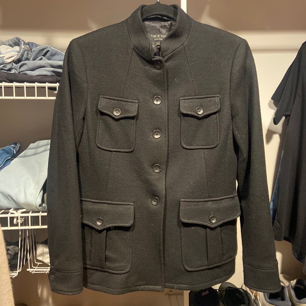 Rag & Bone Black Peacoat